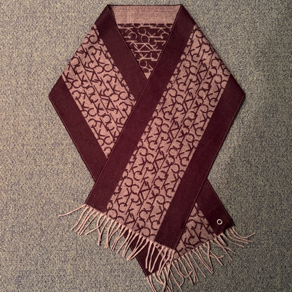 Calvin Klein Gray and Black Women's Scarf